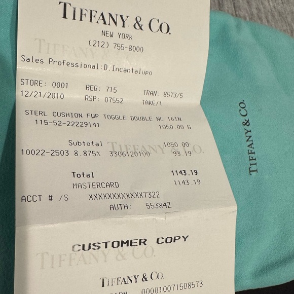 TIFFANY & CO. Double Strand Pearl Toggle Necklace with blue bag and box - Picture 8 of 8